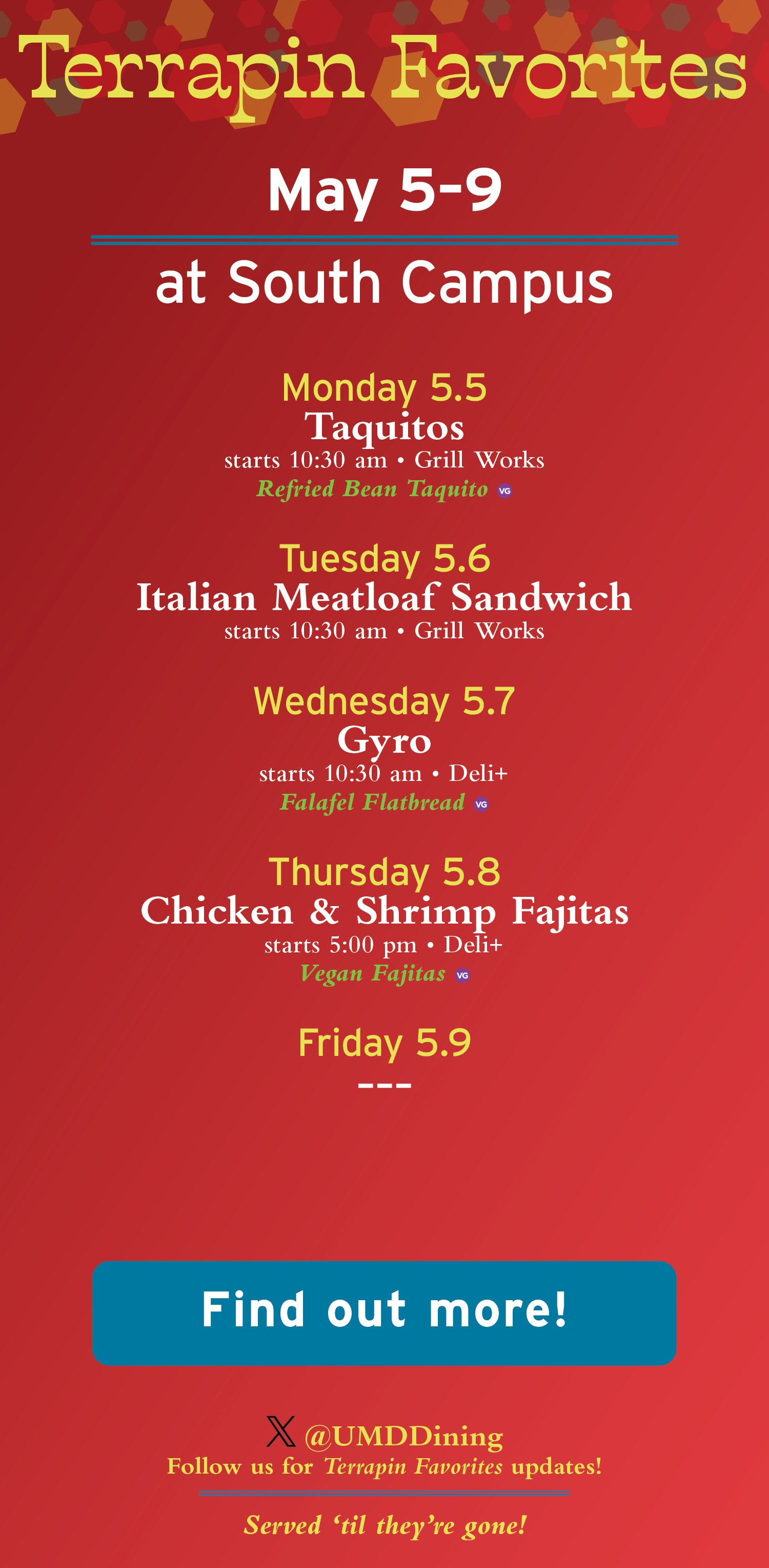 Terrapin Favorites: May 5-9