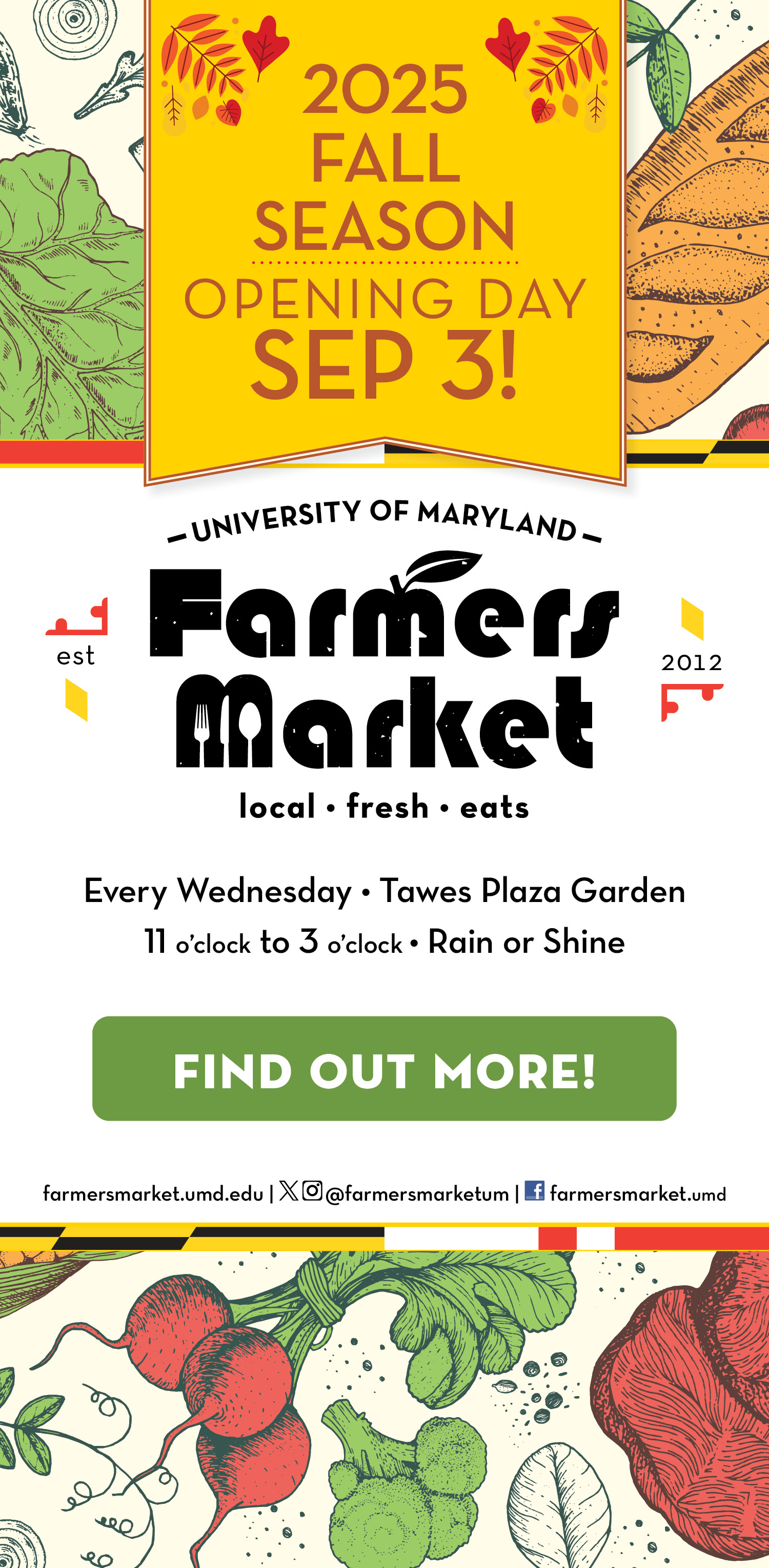 Farmers Market Fall 2025 Opening: Sep 3