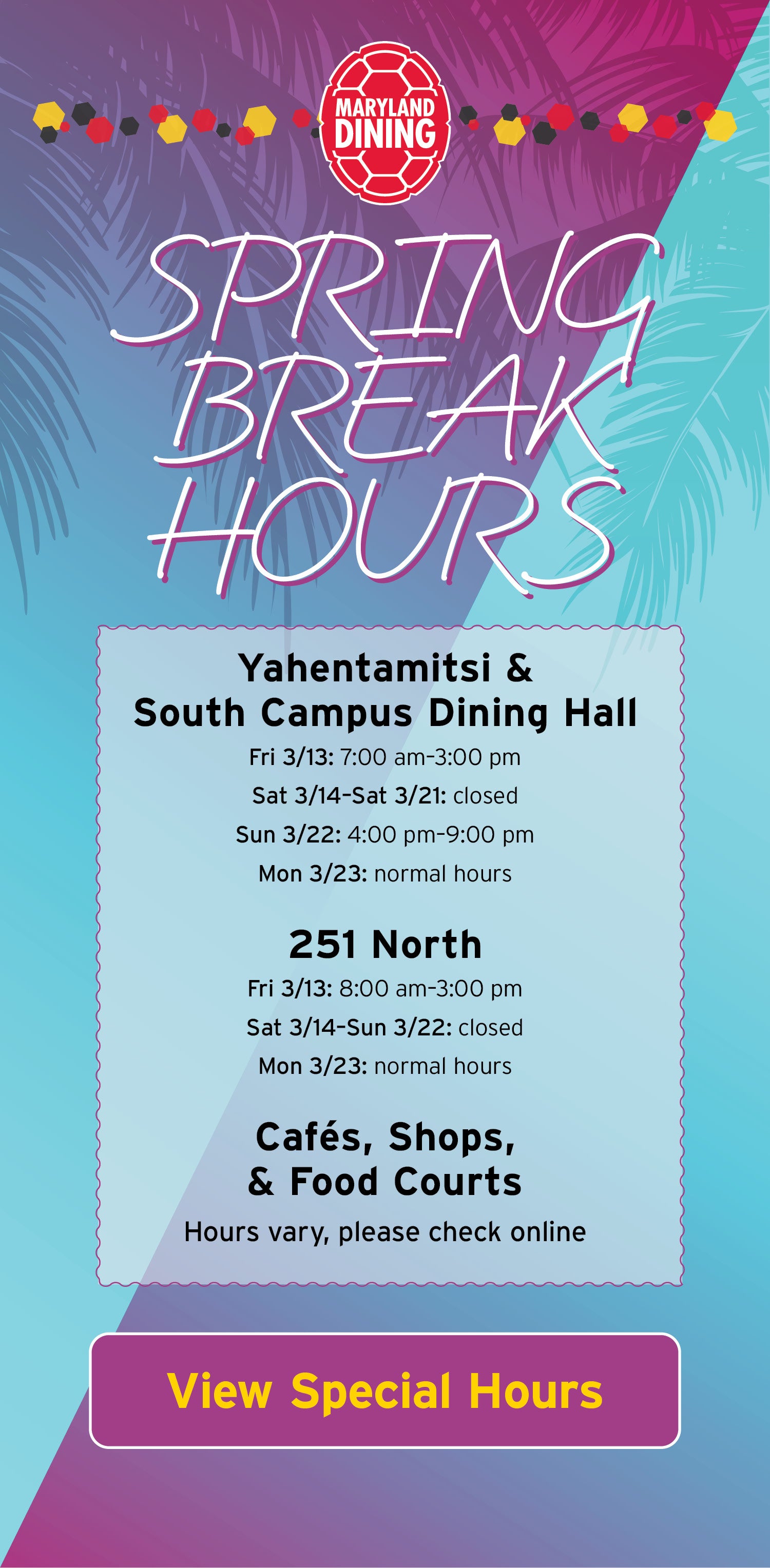 Spring Break Hours 2026