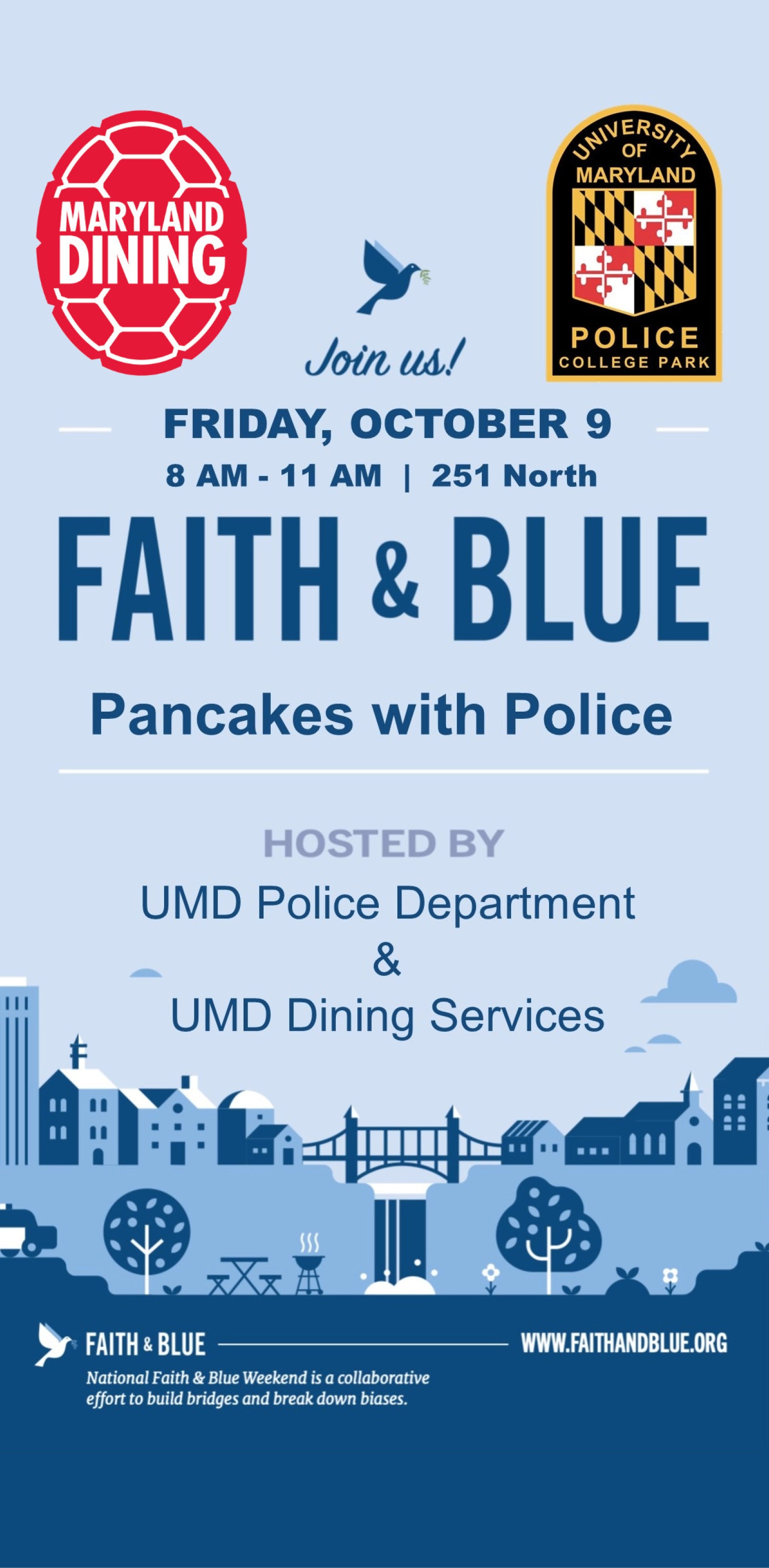 Faith and Blue, Pancakes with Police on Friday, October 9 at 251 North starting at 8 am