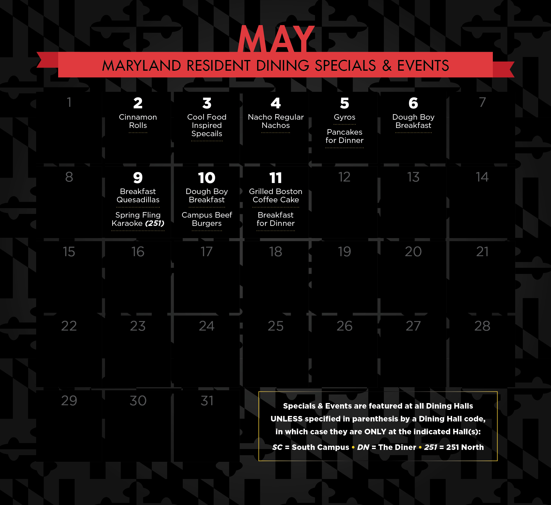 May special's calendar