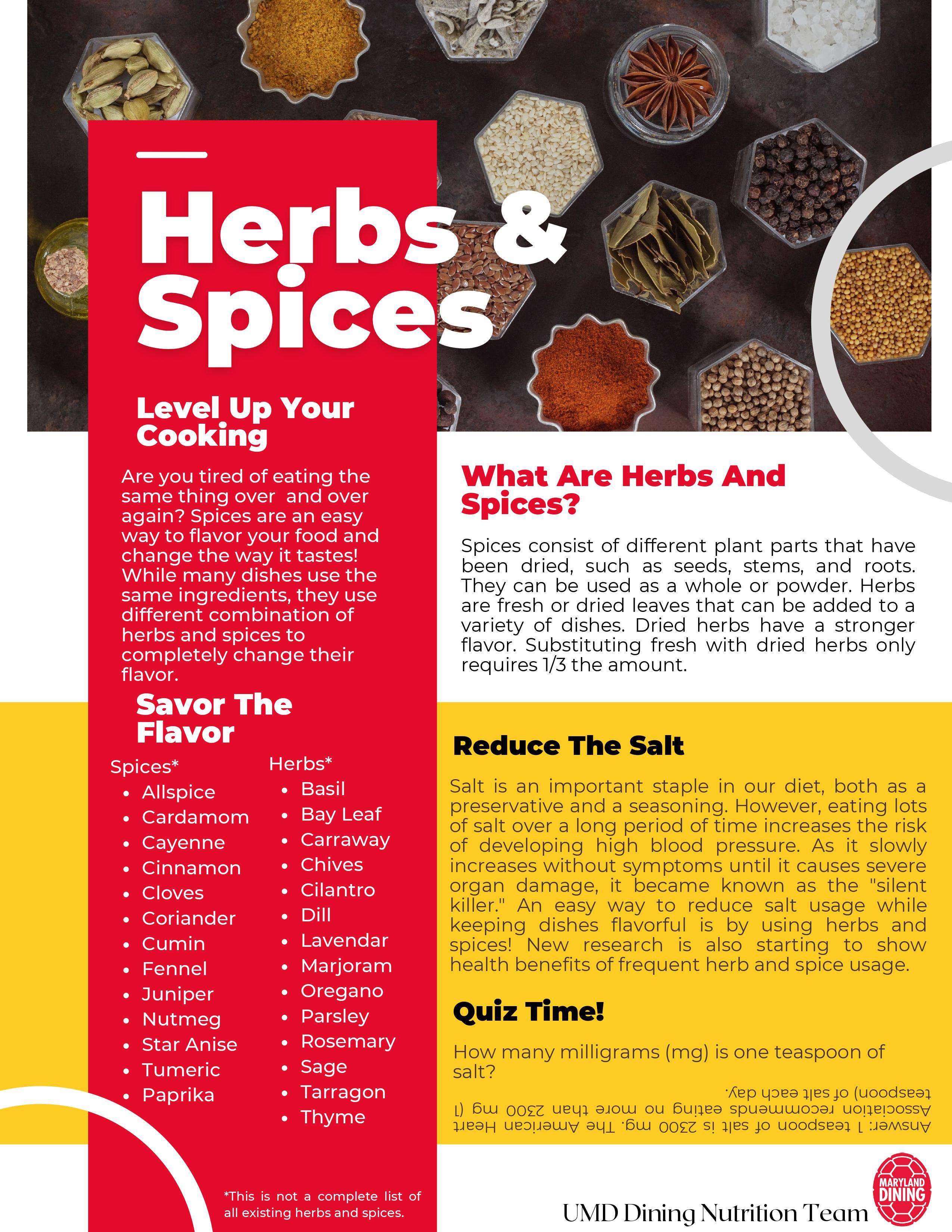 All about Herbs & Spices