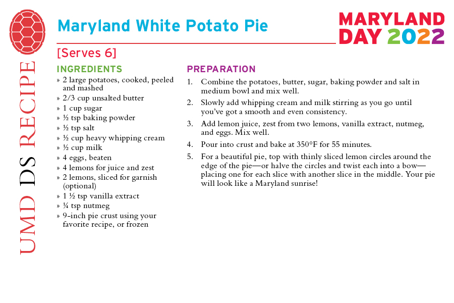 maryland white potato Pie