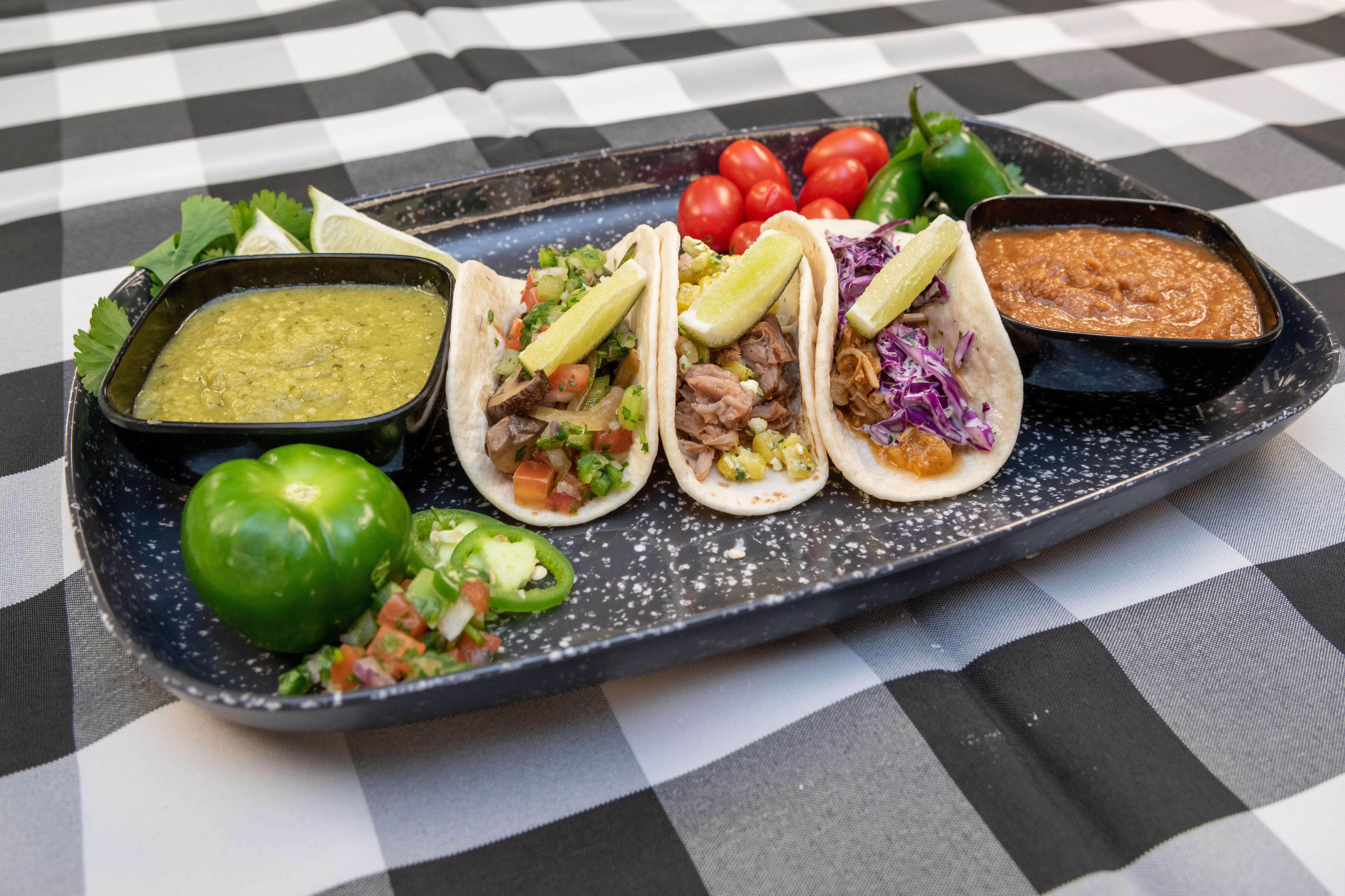 A tray full of food