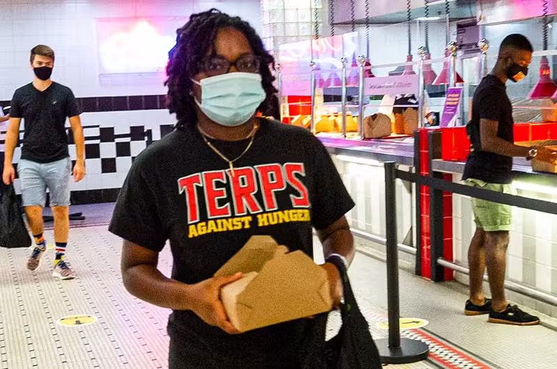 student pick up sick meal